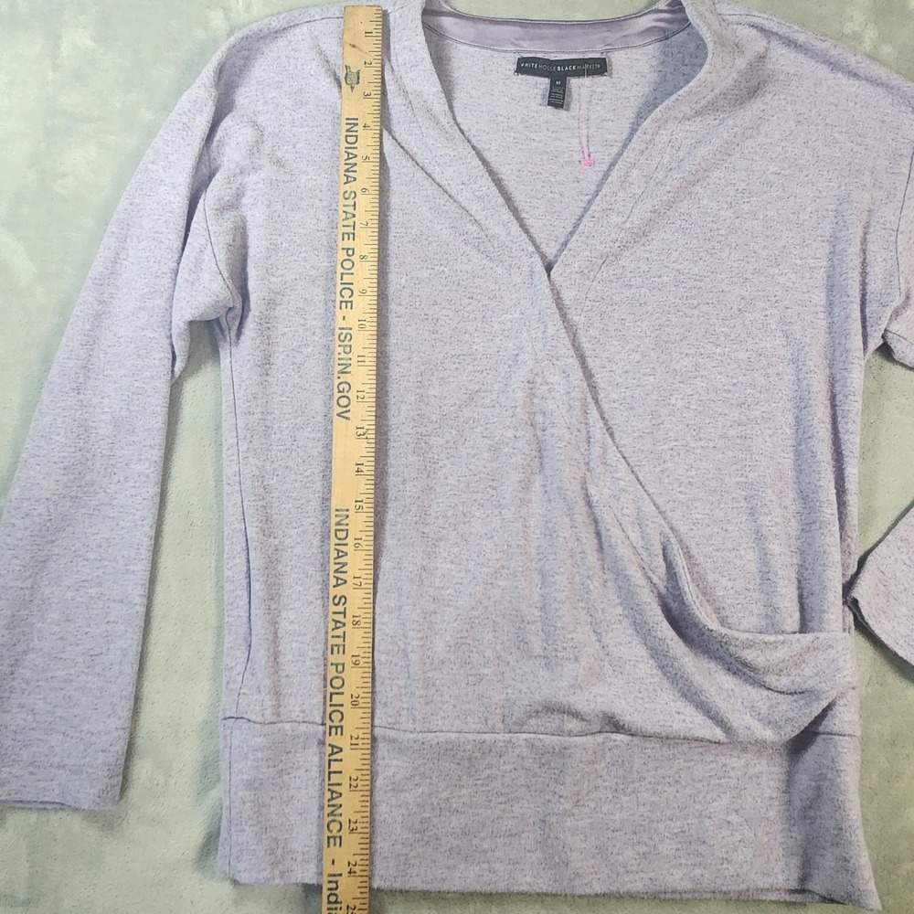 WHITE HOUSE BLACK MARKET Wrap Sweater Womens Lavender size M V Neck - Picture 5 of 8